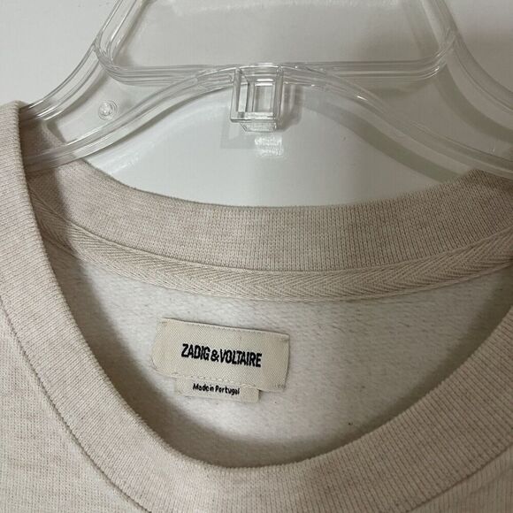 ZADIG & VOLTAIRE Judy Photoprint Cake Sweatshirt ivory crew neck sweater size XS - Picture 4 of 8